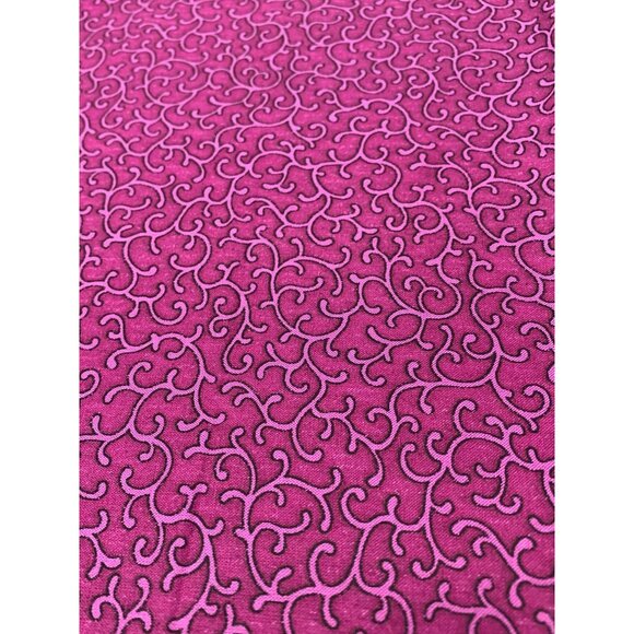 Pink Cotton Fabric 3/8 yard x 38" wide Curly Swirl Pattern DIY Crafts Sewing Pro - Picture 4 of 6